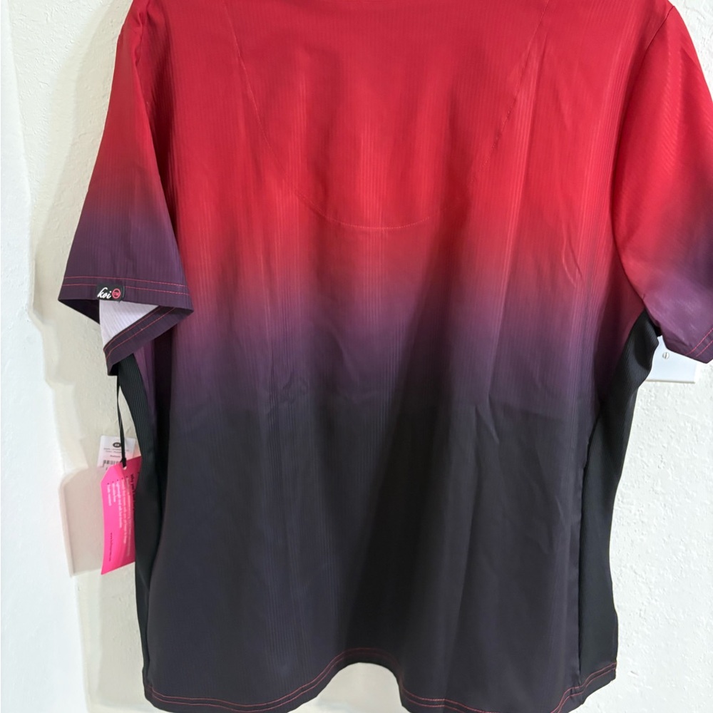 Koi Active Life Women's Red, Purple & Black Gradient Scrub Top. NWT. - Picture 7 of 12